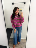Multi Striped Button Up Cardigan