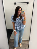 Polka Dot Print Peplum Top