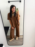 Women's Short Sleeve Ultracozy Matching Set: Coffee