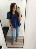 Smocked Short Puff Sleeve Top