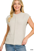 Center Seam Sleeveless Sweater