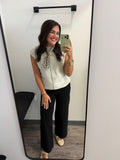 Center Seam Sleeveless Sweater
