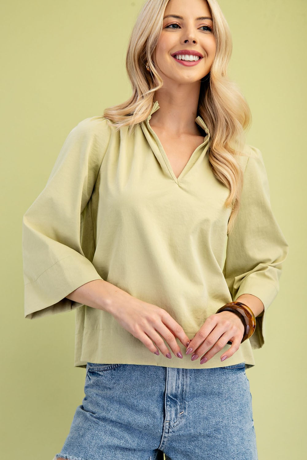 Ruffled Neck Blouse