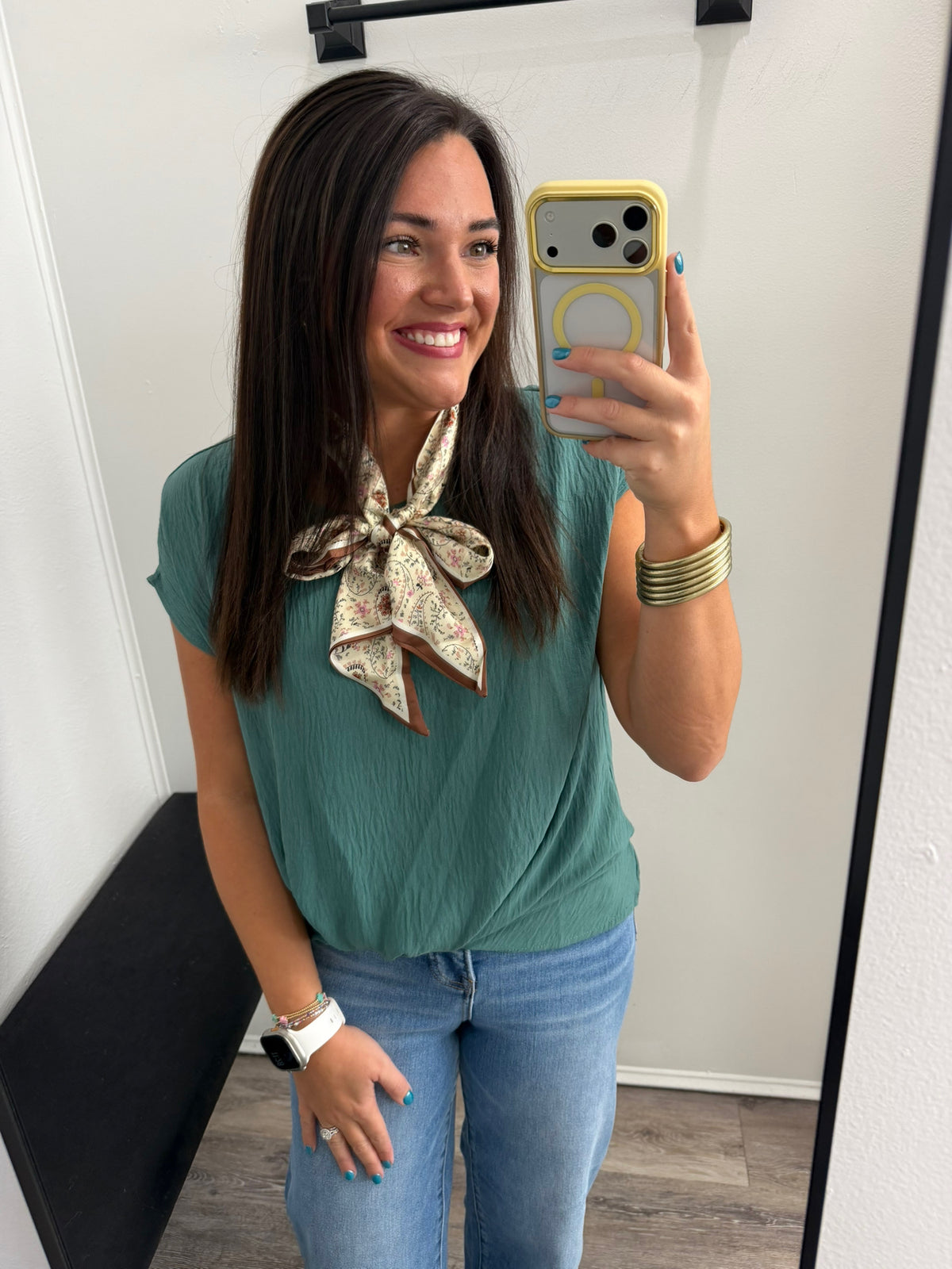 Short Sleeve Top With Twist Hem Detail