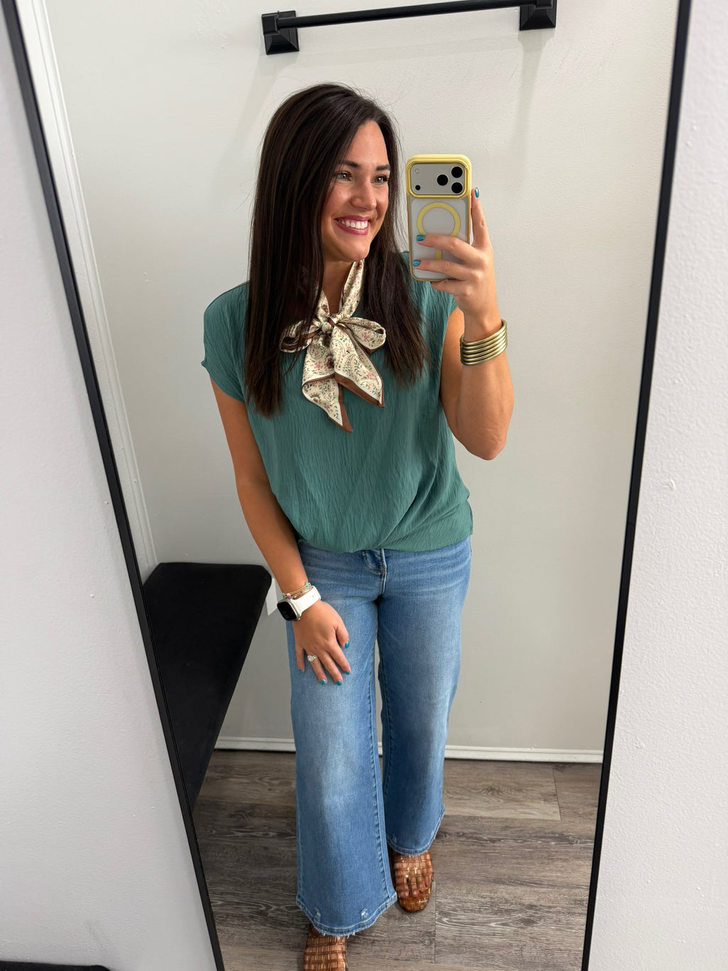 Short Sleeve Top With Twist Hem Detail