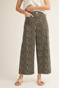 High Waist Wide Leg Leopard Pants